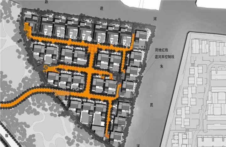 王字型路网造剖析人流，，，，，，，包管入口私密性